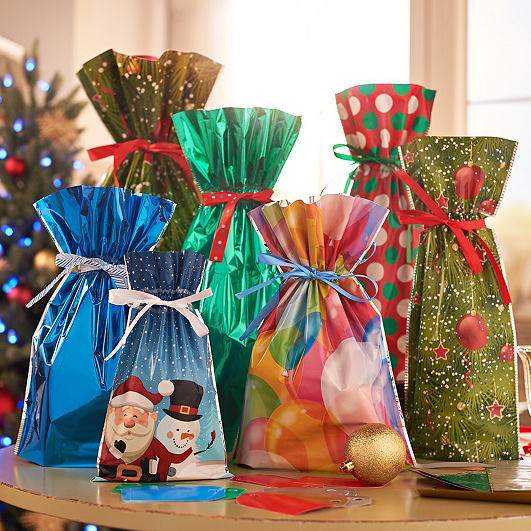 Drawstring Christmas Gift Bags(15 PCS)