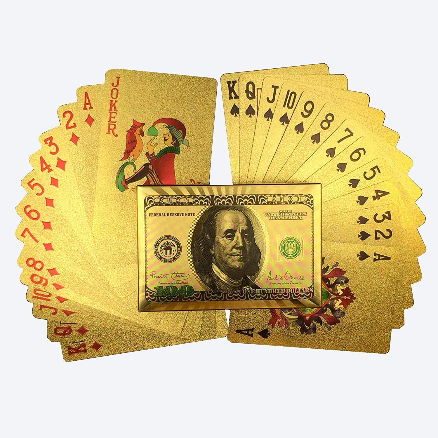 24k Gold Foil Playing Poker